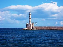 灯塔,海,希腊