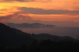 日落,景觀,羅馬尼亞