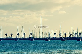 海港,端口,帆船
