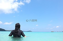 海,女神,藍色