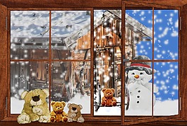 雪人,冬天,雪