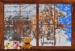 雪人,冬天,雪