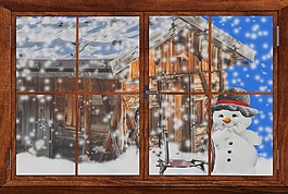 雪人,冬天,雪
