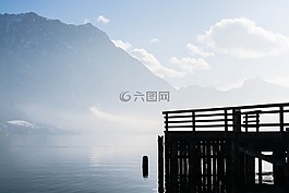 湖,山,碼頭
