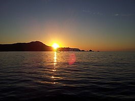 黎明,海,撒丁島