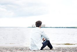 海灘,男子,海洋