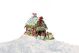 圣诞节,姜饼房子,雪