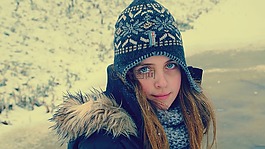 女孩,冬天,雪