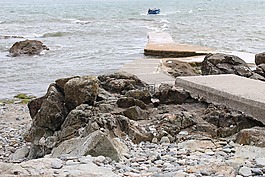海灘,海,巖