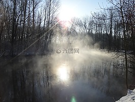 冬天,冰,湖