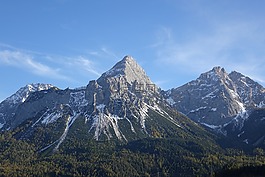 高山,全景,山景觀