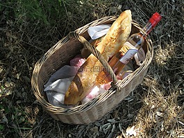 野餐,面包,葡萄酒