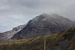 山,霧,秋季