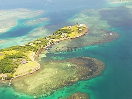 從天空,半島,海