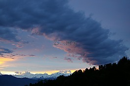 云,山,天空
