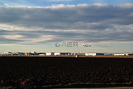 機場,飛機,離境