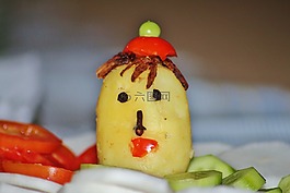 沙拉,臉,食品