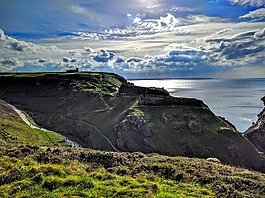 城堡,康沃爾郡,海岸