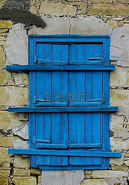 窗口,木,藍(lán)色