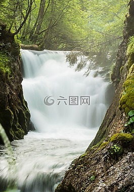 瀑布,格伦德尔湖,奥地利
