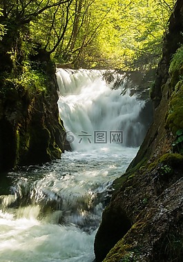 瀑布,格伦德尔湖,奥地利