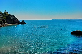 康沃尔郡,海,地平线