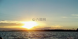 黎明,地平線,海