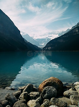 湖,景觀,山