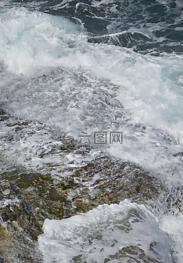 海,波,石頭