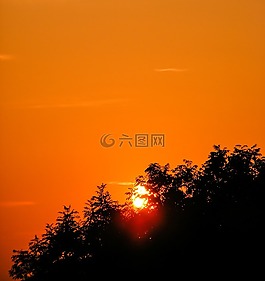 日落,黃昏,天空