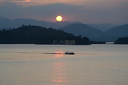 泰國,墻,日落
