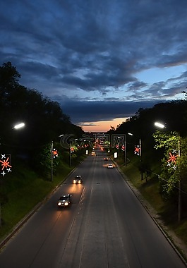 街,夜,路