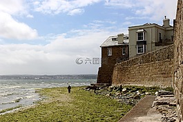 城堡,墙,海