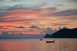 日落,海,黄昏