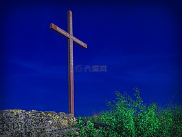 交叉,山,受難