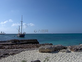 船,沙,海灘