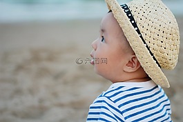 海邊,小孩,開心