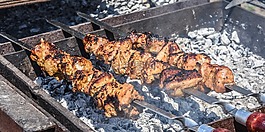 燒烤,烤架,肉