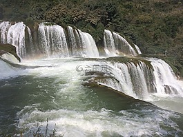 瀑布,水,彩虹