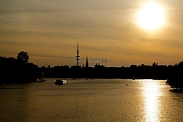 漢堡,天際線,alster