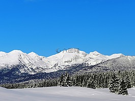 雪,山,冬天