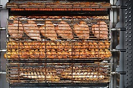 雞,燒烤,食品