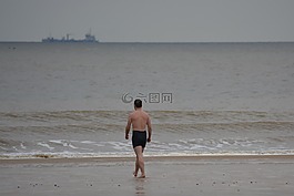 男子,游泳褲,海