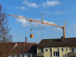 起重機,baukran,建設工作