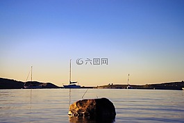 卡特湖科羅拉多,帆船,日出