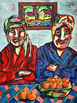 妖艷的女子,丙烯酸漆,帆布