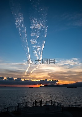 天空,海,日落