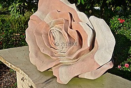雕塑,玫瑰,石