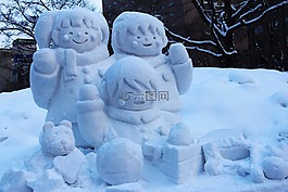 雪雕作品,雪艺术,节日
