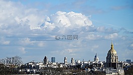 巴黎,城市視圖,天空